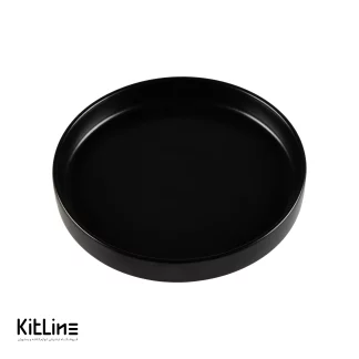 بشقاب لبه دار پرسلین ۲۴ سانتیمتری مشکی آرتیزان مدل کفا-002