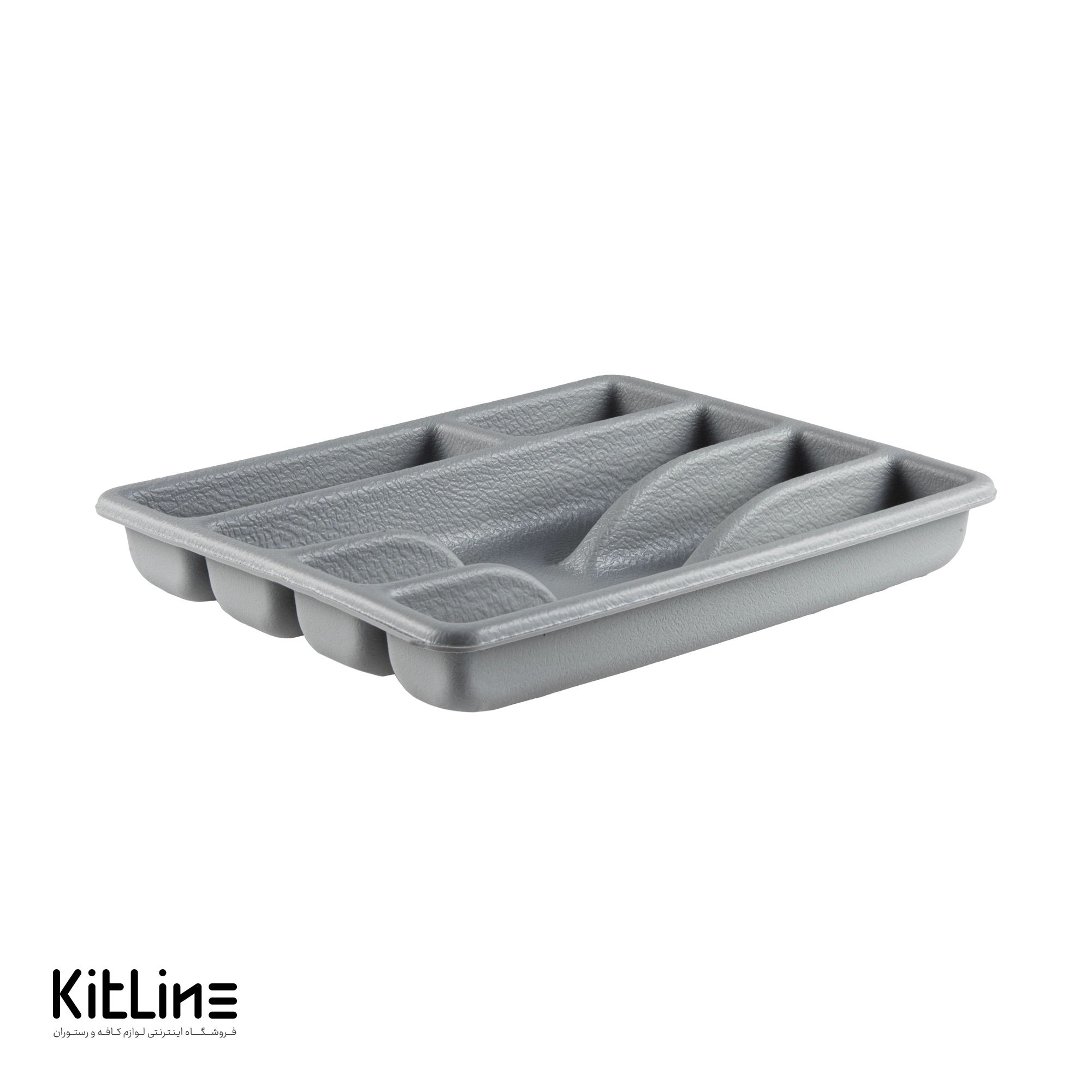 جای قاشق و چنگال طوسی پلیمری ۵ خانه ترکیبی