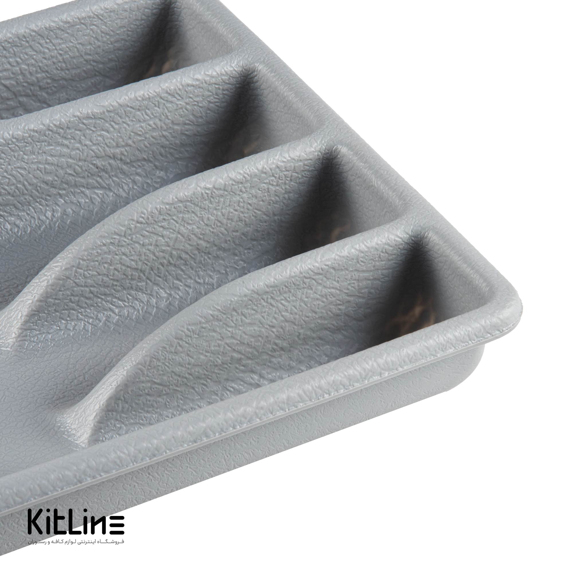 جای قاشق و چنگال طوسی پلیمری ۵ خانه ترکیبی-002