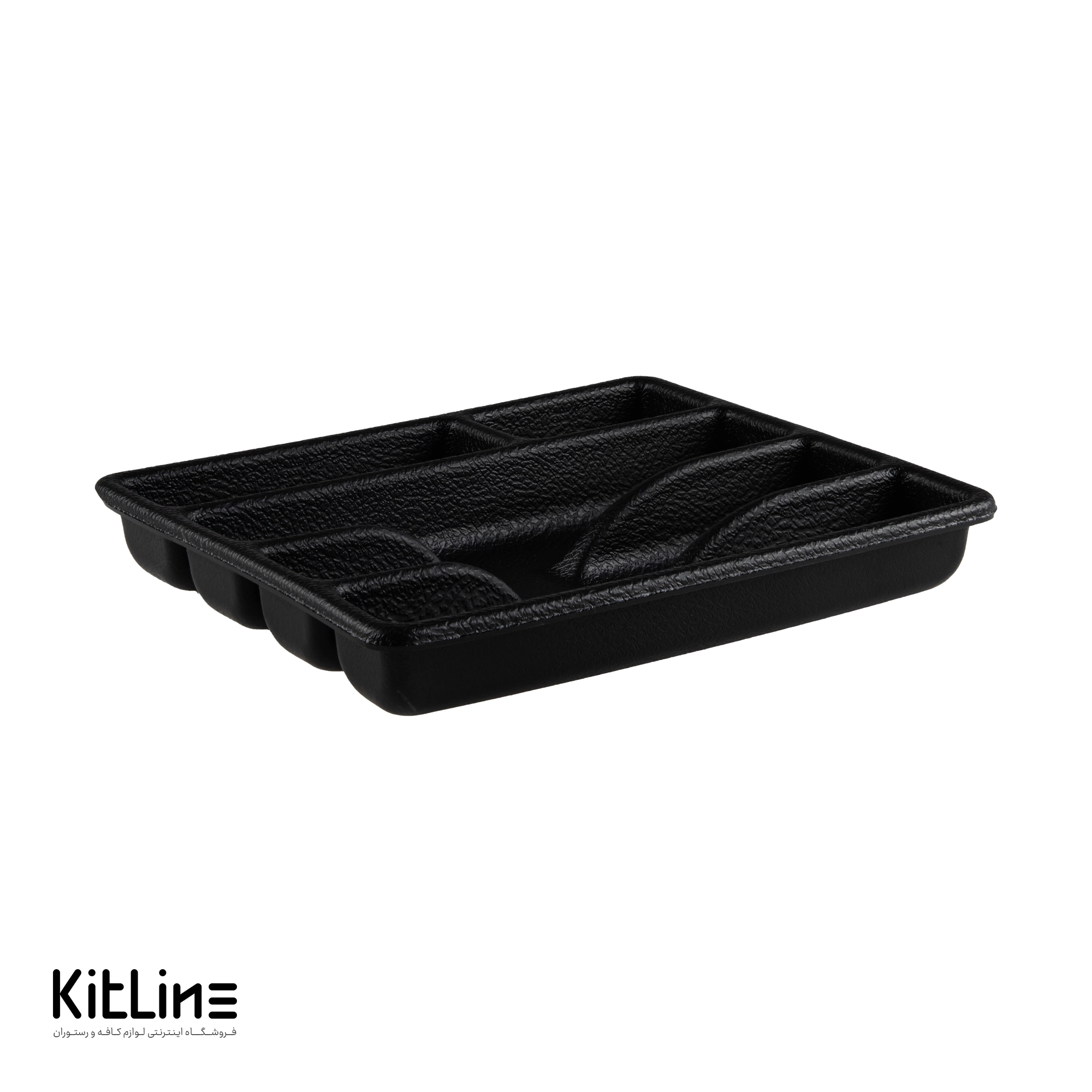 جای قاشق و چنگال مشکی پلیمری ۵ خانه ترکیبی