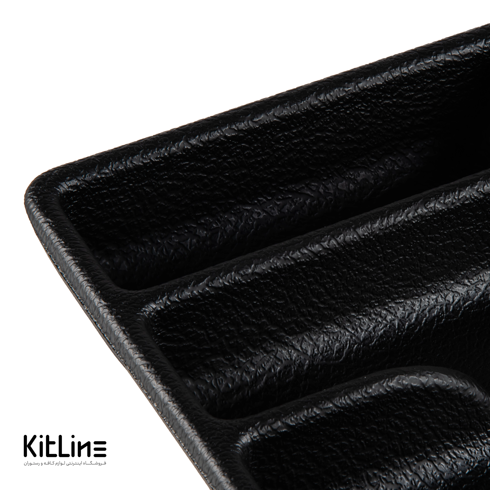 جای قاشق و چنگال مشکی پلیمری ۵ خانه ترکیبی - تصویر 2