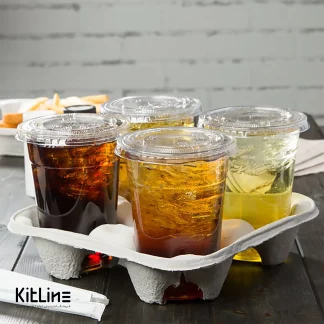 لیوان آیس تی و لیموناد و آیس شاش داخل کاپ هولدر سلولزی چهار عددی (کارتن ۲۰۰ عددی)