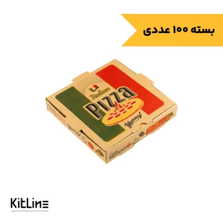 جعبه پیتزا سایز ۲۰ ایفلوت چهار رنگ طرح ایتالیا آسوریک (بسته ۱۰۰ عددی)