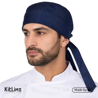 کلاه آشپزی بند دار جين آبی تیره پوشاکو مدل breeze cool