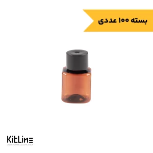 بطری سس مربع یکبارمصرف پت ۲۵ میلی لیتری قهوه ای (بسته ۱۰۰ عددی)
